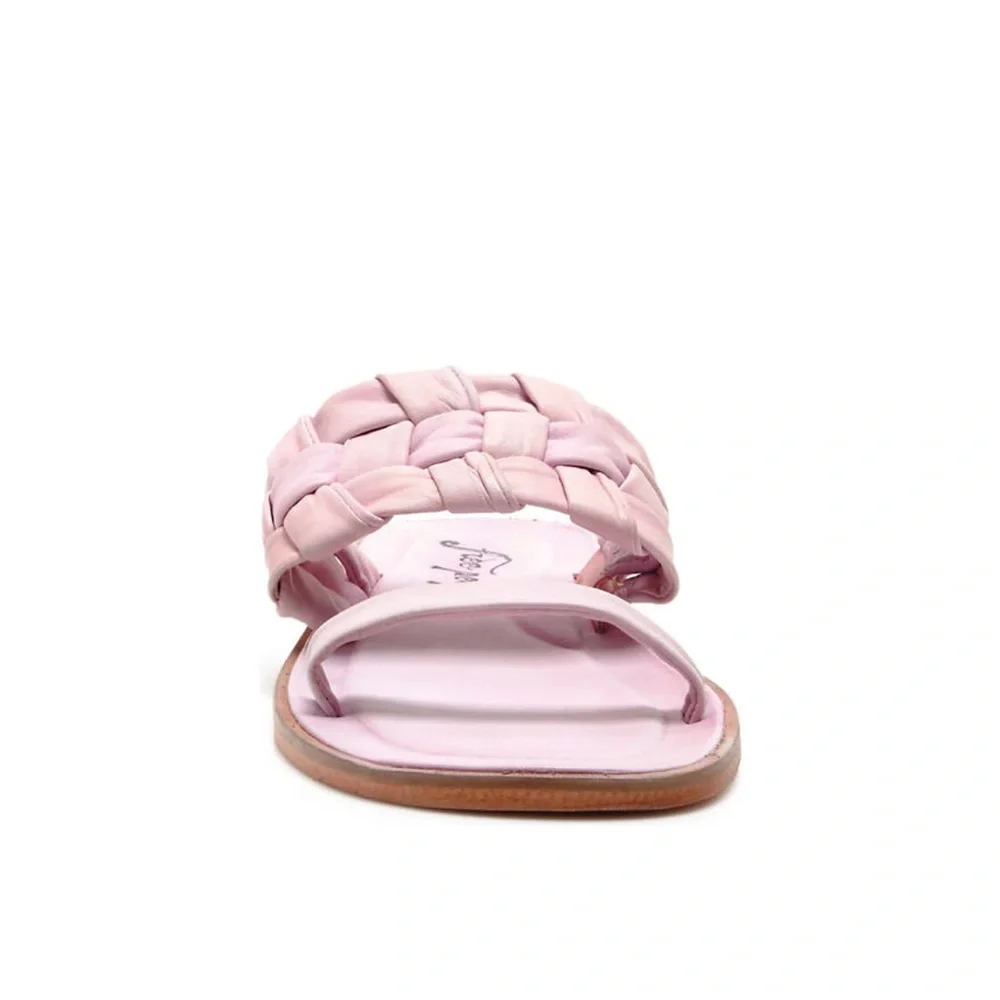 Free People Winding River Leather Pink Sandals Size 8